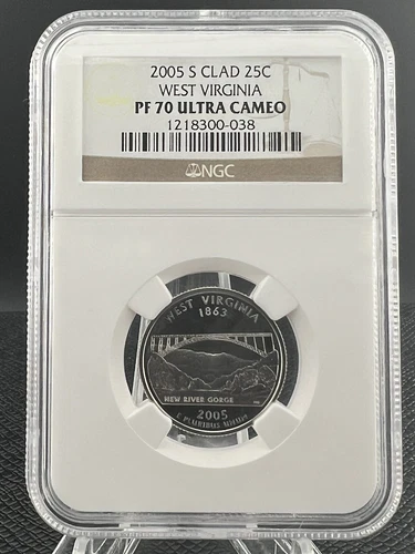 2005 S Clad Proof West Virginia State Quarter - NGC PF 70 Ultra Cameo
