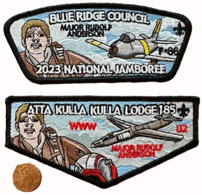 BOY SCOUT OA BLUE RIDGE ATTA KULLA KULLA 185 2023 JAMBOREE 2-PATCH ...