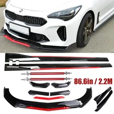 Front Bumper Lip Splitter Spoiler Side Skirt Bod Kit For KIA Stinger Forte H