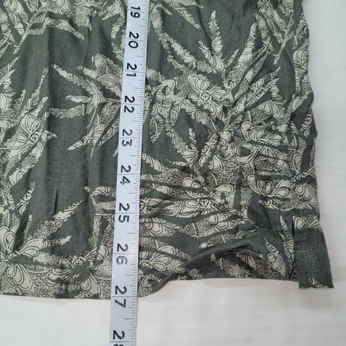Platinum Star Shirt Mens XL Green Cream Leaf Print Cotton Button Up Pocket *Flaw - Picture 8 of 13