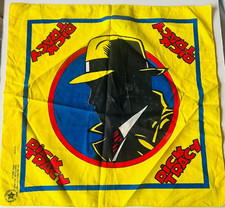 VTG Yellow DISNEY DICK TRACY Bandana/Handkerchiefs/F. Mask 21"X21" 100 cotton