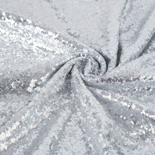 Silver Sequin Backdrop Curtains 4Ft X 6.5Ft 1 Panel Glitter Photo Booth Backdrop - Picture 4 of 12