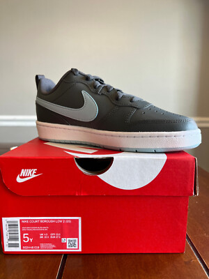 Nike Court Borough Low 2 GS Gray White Sneakers Youth 5Y BQ5448-018 Casual Shoes Nike Court Borough Low 2 Gray Sneakers Shoes BQ5448-013  main image 2