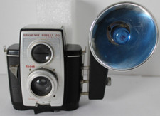Vintage Kodak Brownie Reflex 20 with External Attached Flash - Untested