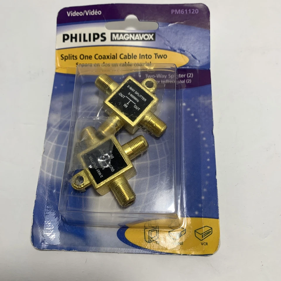 Philips Magnavox PM61120  Two Way Coaxial Splitter New In Package - Image 2 of 3