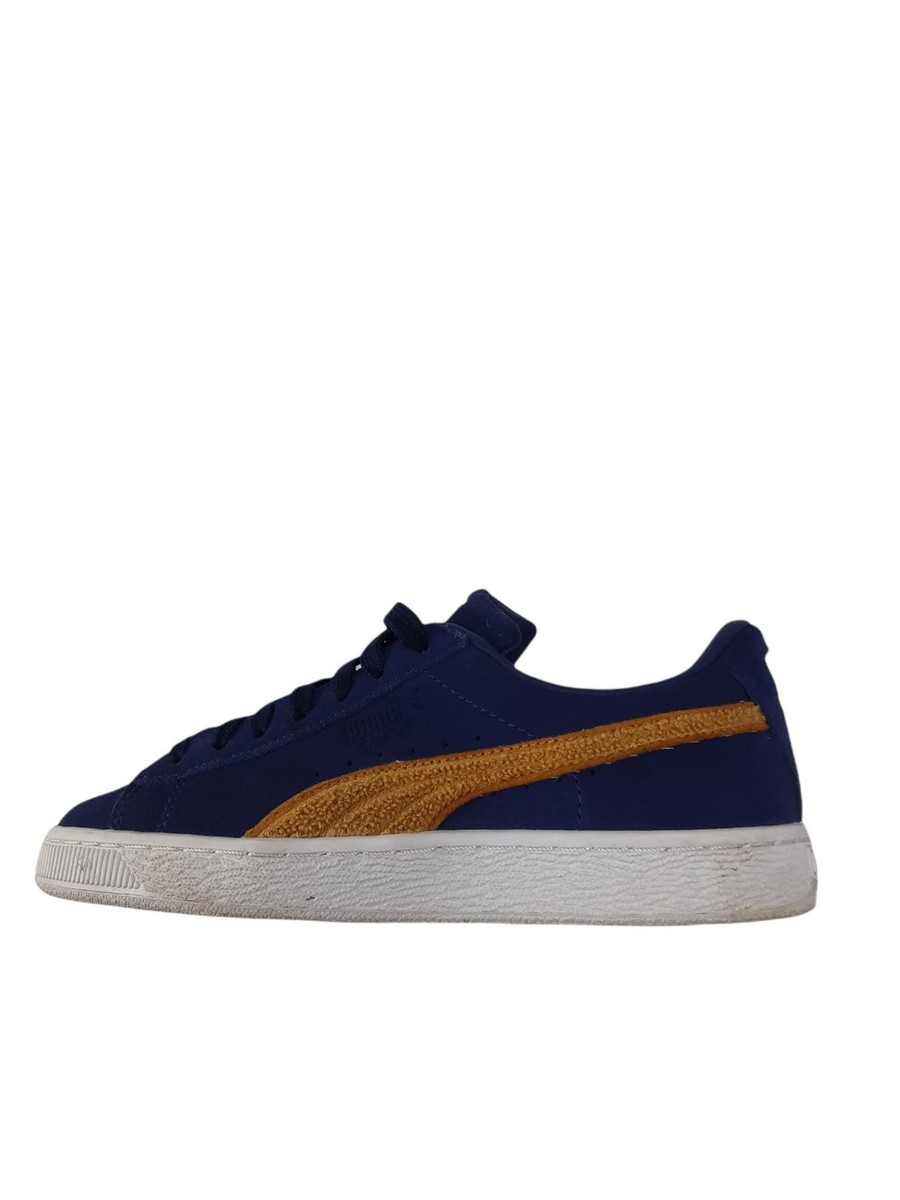 Puma Suede Low Blue Beige Sneaker Shoes Boys (Size: 6c) 363907-02