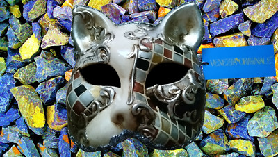 Venezianische Katzenmaske, Maske, handgefertigt, Karneval, Maskenball, Katze