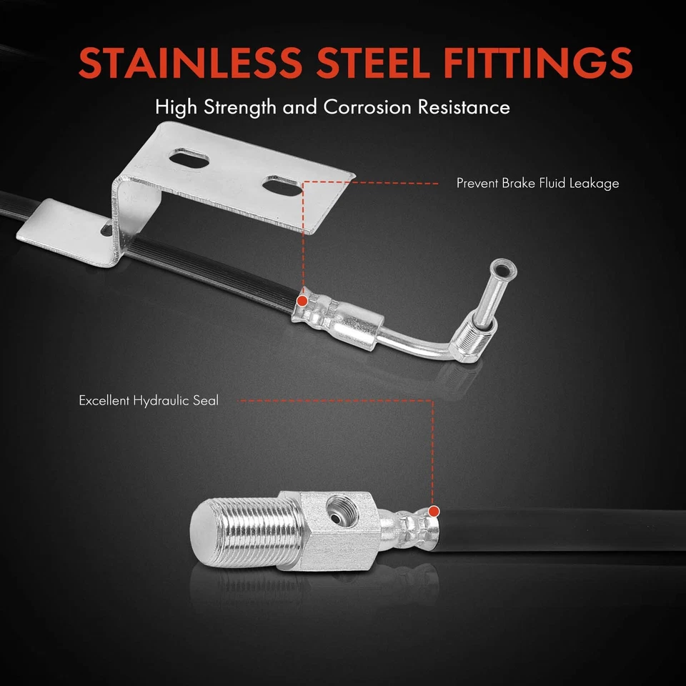 2x Manguera hidráulica de freno para Chevrolet B7 P6000 GMC P6500 delantera izquierda y derecha Foto 4 de 4