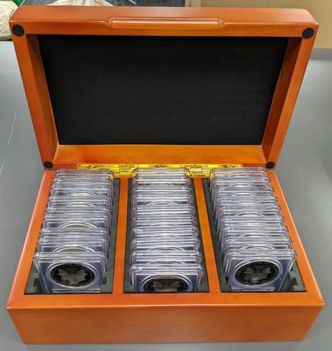 1986 - 2014 Silver Eagle Dollar 28 Coins Complete Date Set PCGS PR69 DCAM Moy