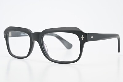 LESCA Lunetier Brille Mulligan Col. M Black Matt Massive Rectangle Fait Main