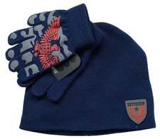Boy's Kit Beanie Hat Gloves 2 Piecet Set Blue , NWT