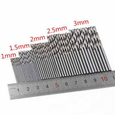 Stahlbohrer Bohrer Set 50tlg/Set HSS Spiralbohrer Set 1,5~3mm Werkzeug Metall