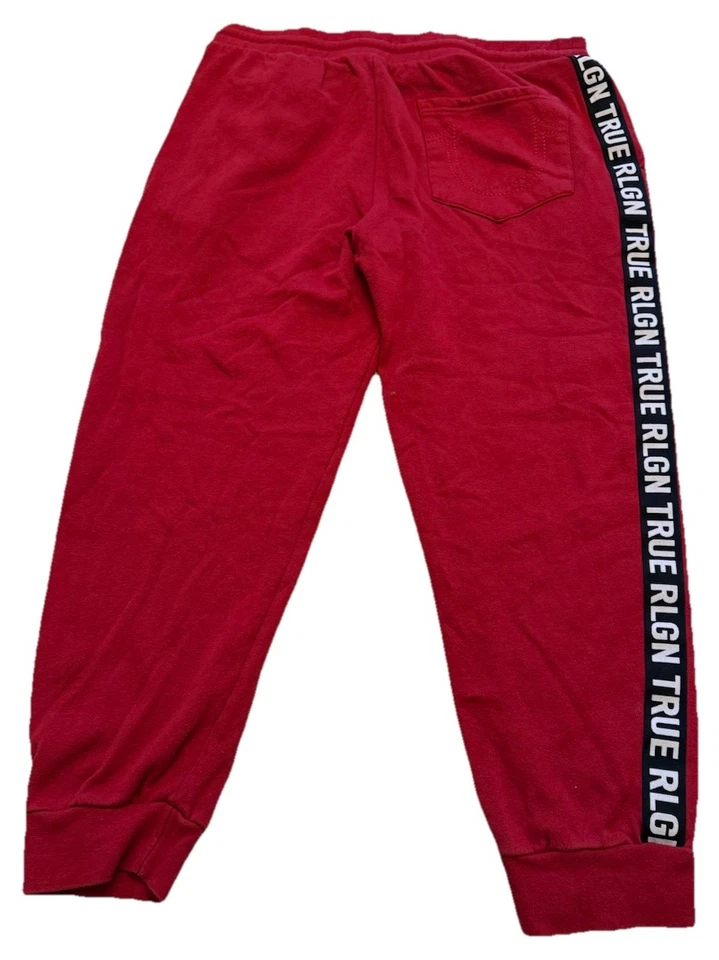 Pantalones deportivos True Religion para hombre XL rojos cónicos joggers polar pista (733) Foto 4 de 4