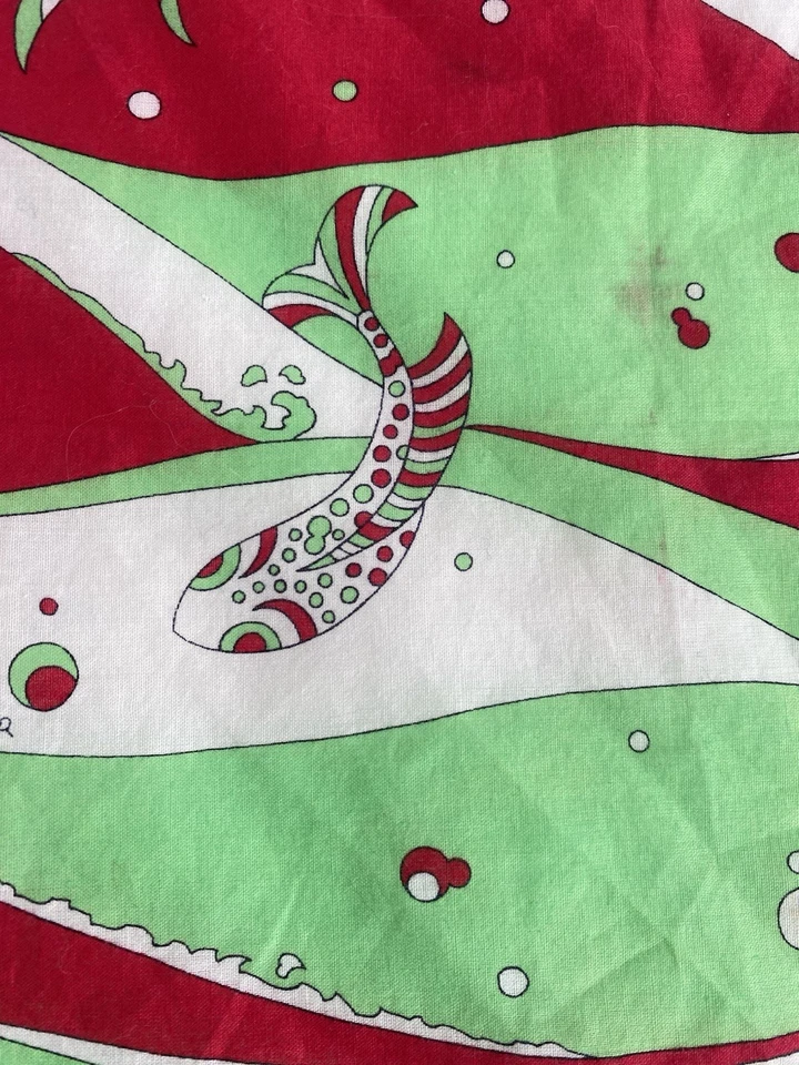 EMILIO PUCCI Colorido Algodón Mujer Bufanda 17"/17" Estampado Pescado BUEN ESTADO Foto 4 de 4