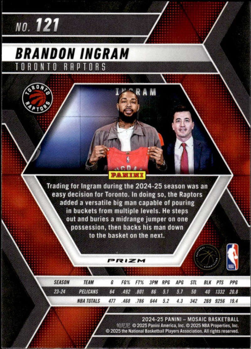 BRANDON INGRAM 2024-25 Panini Mosaic Mosaic #121 NBA Raptors