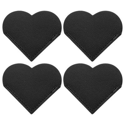 4pcs Corner Bookmark Cute Book Mark Paper Page Marker Clip Black