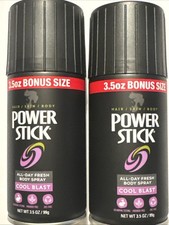2X - Men's Power Stick All Day Fresh Bonus Size 3.5 Oz Cool Blast Body Spray NEW