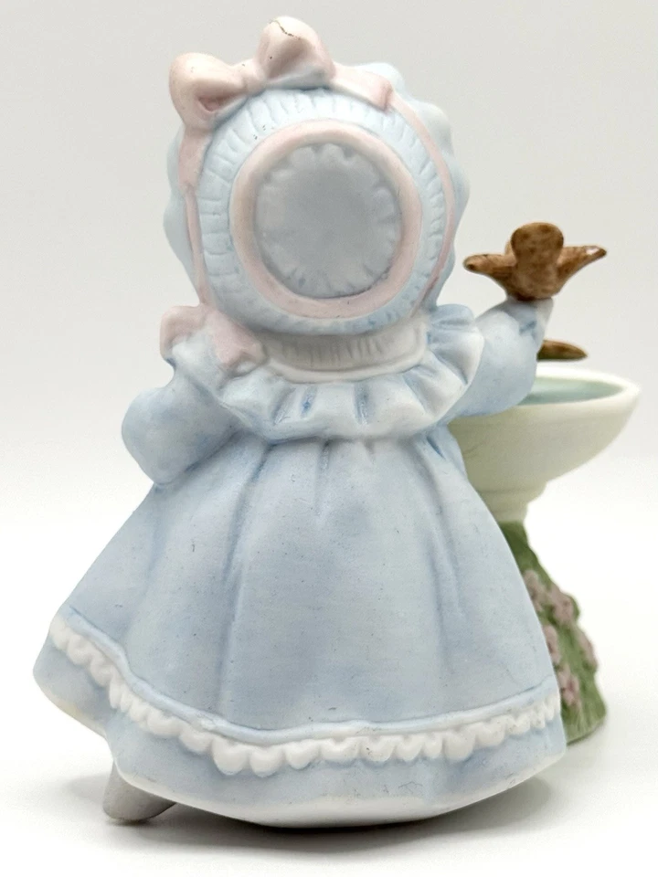 1992 Schmid Kitty Cucumber Bird Bath Vintage Porcelain Figurine - Image 4 of 4