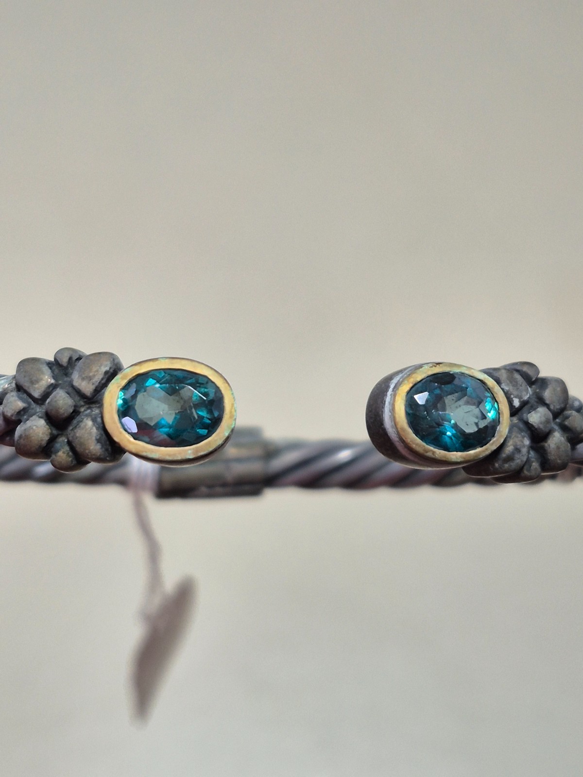 Sterling Silver Hinged Twisted Cable Cuff Bracele… - image 7