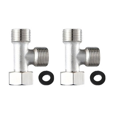 2Pack 3/8 Inch Copper T Shape Water Valves Fitting Water Distribution Tees