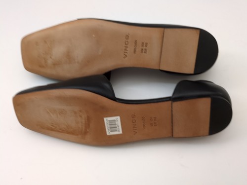 Ballerine Vince Cyder mezza D’Orsay in pelle punta quadrata nere taglia 9,5 (KS6) - Foto 6 di 9