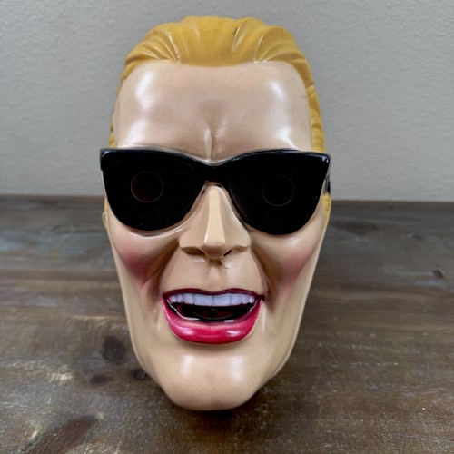 Vintage 1980s Max Headroom Plastic Halloween Mask Costume TV Personality Pepsi