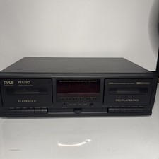 Pyle PT639D Hi-Fi Dual Recording Cassette Deck Player, Tested Works