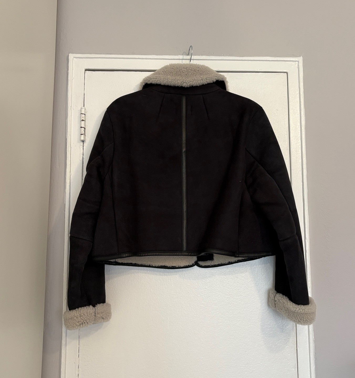 J. Crew Collection black shearling jacket - size medium image 4