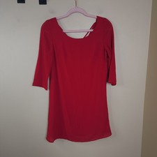 Tobi Red 3/4 Sleeve Shift Mini Dress Size XS