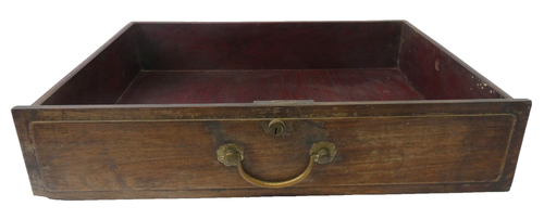 Cassetto scrivania singolo legno mogano piccolo XVIII secolo costruzione coda di rondine