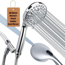 Shower Head Handheld with All Metal Showerhead Holder and Premium Chrome