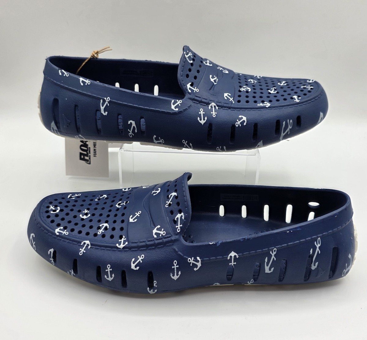 NEW Men's Floafers Country Club Boat Water Shoes Blue Anchor