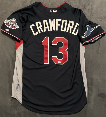 Carl Crawford Signed All Star Team Issued Signed Jersey MLB COA Rays MVP