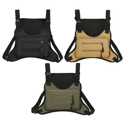 Chest Rig Bag verstellbarer Gurt Bauchtasche Handyhalter für Outdoor Reisen