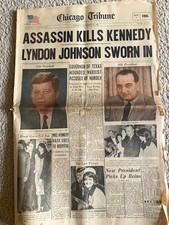 Chicago Tribune November 23, 1963 Kennedy Assassination / Johnson Sections 1 - 2