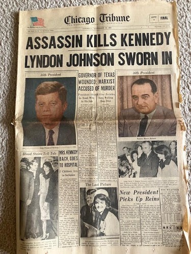 Chicago Tribune November 23, 1963 Kennedy Assassination / Johnson Sections 1 - 2