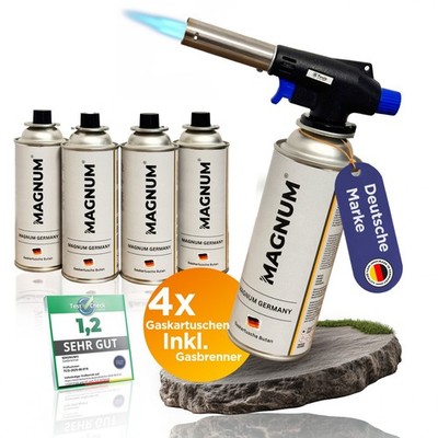 MAGNUM  Gasbrenner mit 4 Kartuschen 227g   Schweißbrenner max. 1300°C Temperatur