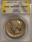 1921 Peace Silver Dollar ANACS F Details Key Date Peace