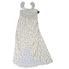 Art Class Girls Size L 10 12 Ditsy Floral Sun Dress cream Sleeveless Rayon New