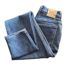 Vintage 90s Lee High Rise Jeans Womens 27x34 Tall Tapered 90s Made in USA Blue