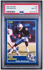 1989 Score Tim Brown Rookie RC #86 PSA 8 NM-MT HOF Oakland Raiders