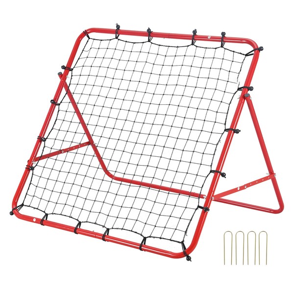 Uimoso FußBall Rebounder Kickback Tor RüCkprallwand 100X100Cm Rot-image