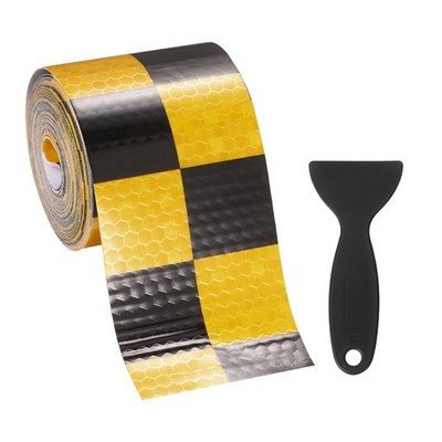 1 Set Reflective Tape, 16.4 ft x 1.97 Inch, Night Safety Sticker, Yellow, Black
