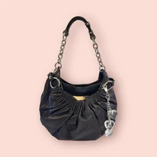 JUICY COUTURE Y2K Vintage Luxury Designer Leather Hobo Chain Shoulder Bag