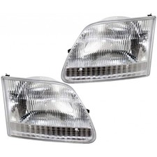 For 1997 98 99 2000 Ford F-150 Headlight Driver And Passenger Side Pair Dot