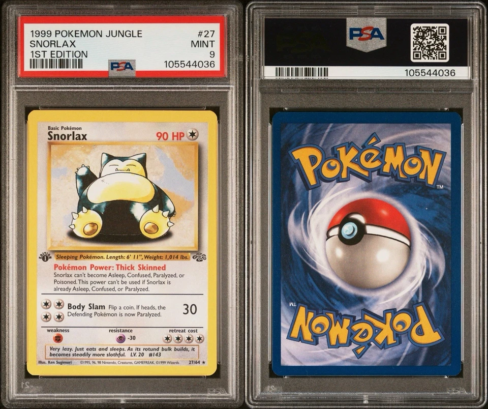 1999 Pokémon Jungle Snorlax 1st Edition #27 PSA 9 - Image 3 of 3