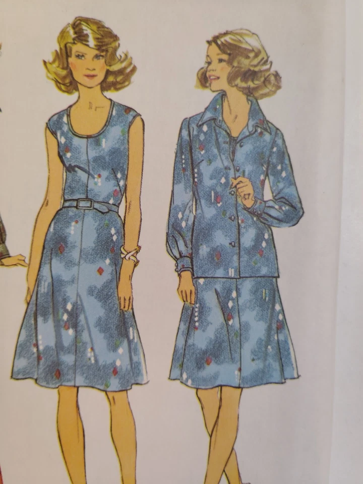 Simplicity 6665 Dress Shirt Jacket Sewing Pattern Ladies 16 UC VTG Long Short - Image 4 of 4