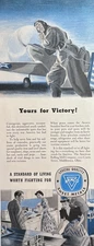 1942 American Rolling Mill Co Middletown Ohio WWII Victory Plane VTG Print Ad