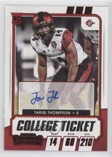 2021 Contenders Draft Picks College Game Ticket Red Tariq Thompson #302 Auto 0c2