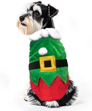 Christmas Pet Costume Christmas Elf Dog Costume Clothes Funny Cosplay Puppy Cat 